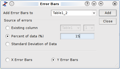 The Add Error Bars dialog.