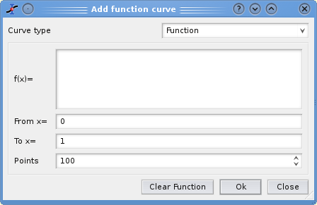 The New→New Function Plot dialog box.